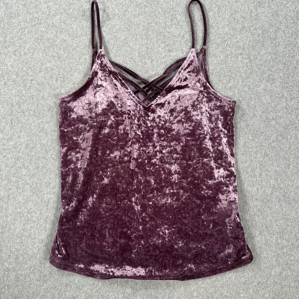 American Eagle Outfitters Crushed Velvet Cami Top Size Small Strappy Crossover